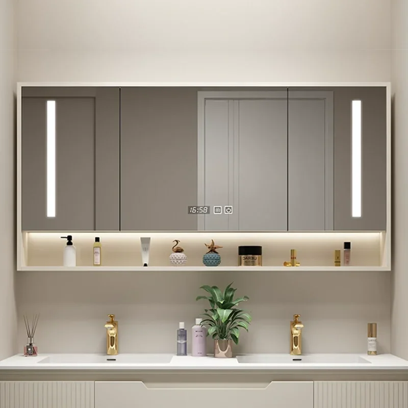 bathroom smart mirror cabinet separately wall-mounted defogging bathroom mirror rack storage cabinet size custom