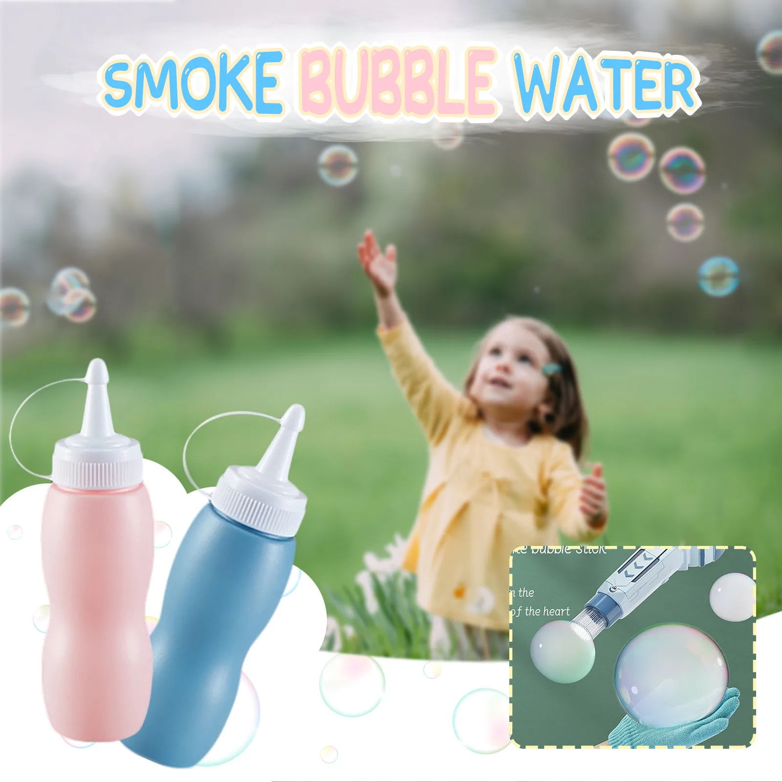 

Bubble Water For Elastic Smog Bubble Machine Kids Toy Birthday Gift 58ml Easy To Operate Environmental Bubble Blower Summer Toys
