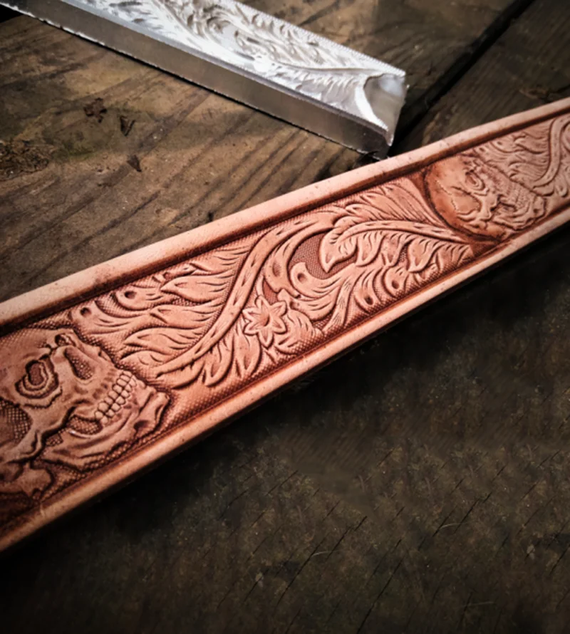 Printed Stamp Molds For Leather Product Decoration Oak Leaf Tang Grass Pattern 3D Skull Pattern Make Leather Belts