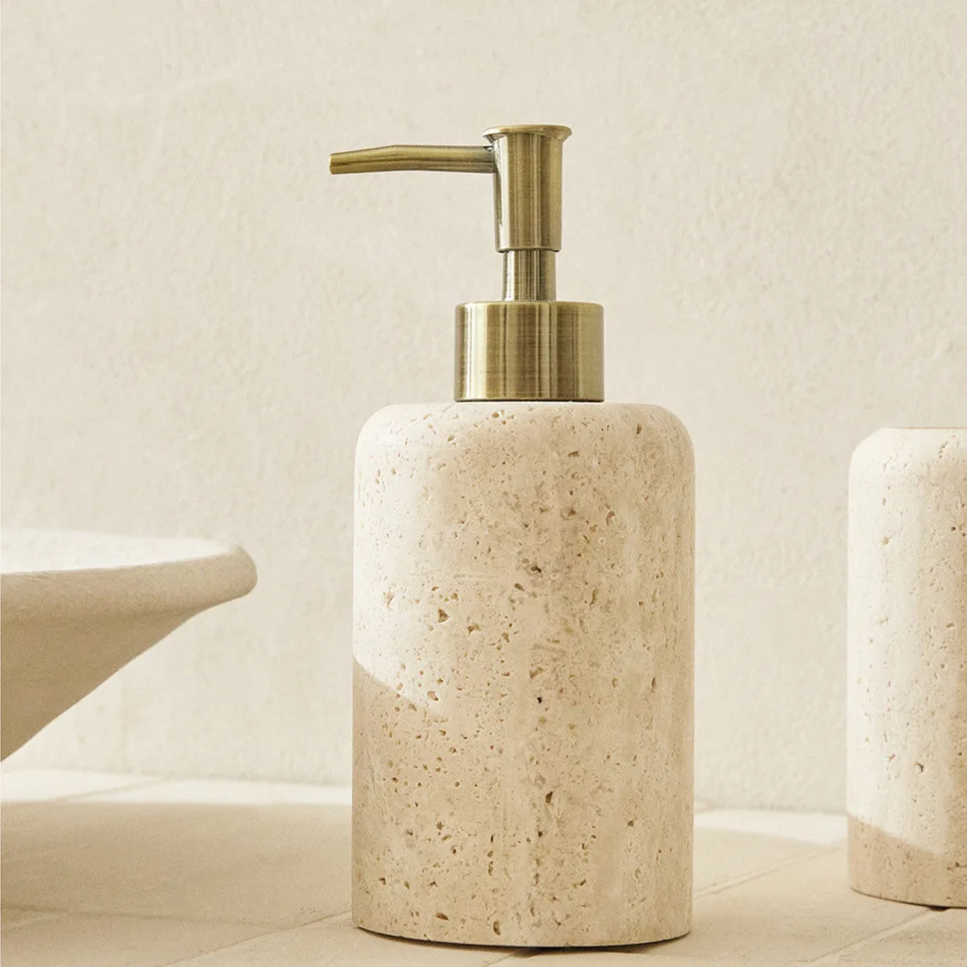 D-8x18CM-H-Natural-Yellow-Travertine-Marble-Stone-Refillable-Bathroom ...