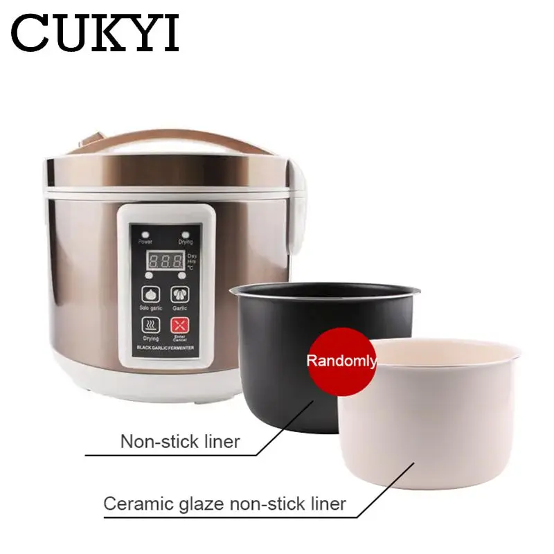 CUKYI 5L / 6L Automatic Black garlic fermenter household DIY zymolysis pot maker 110V 220V black garlic fermenting machine EU 6