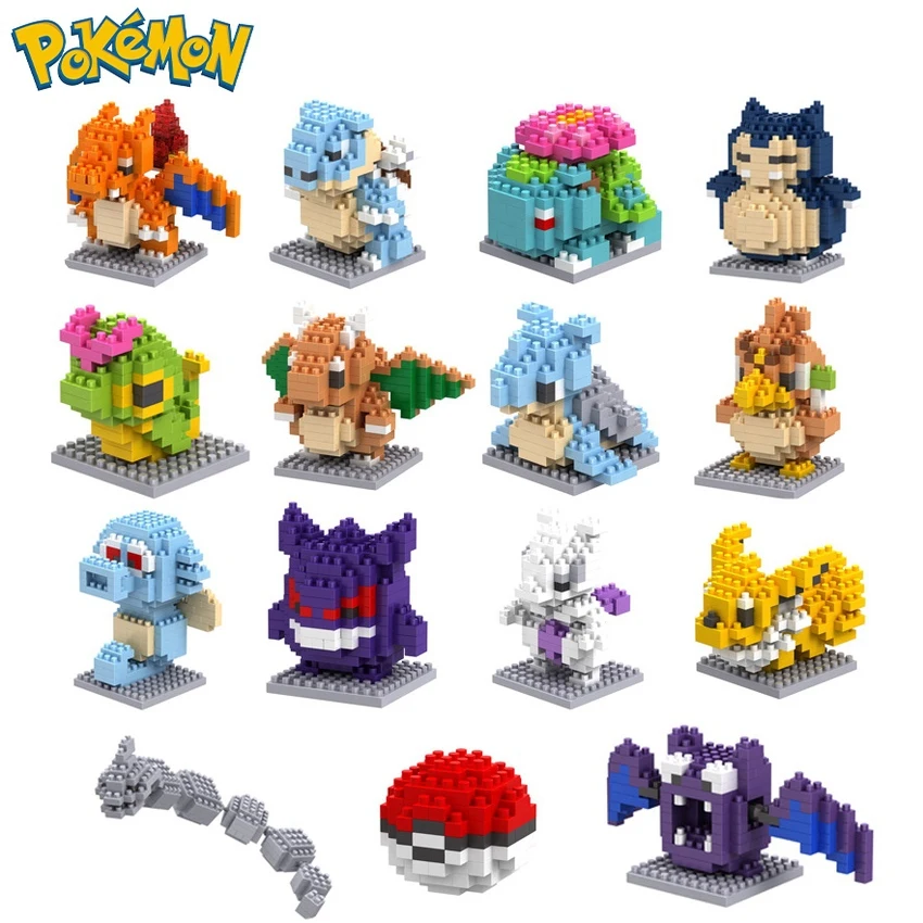 

Pokemon Mini block Pokemon Small Building bricks Pikachu Bricks Model Education Pokemon Toys For Kids Birthday Gift