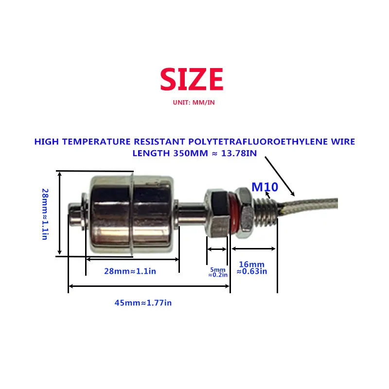 High Temperature Resistant Stainless Steel Floating Ball Switch Water Tower Tank Automatic Liquid Level Controller Flow Sensor water level switch liquid level sensor water flow sensor