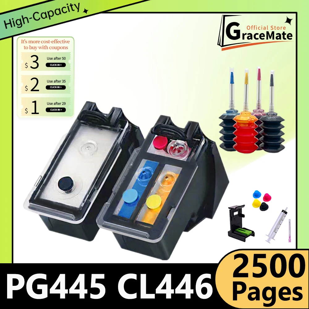 Gracemate Pg445 Cl446 Ink Cartridge Compatible For Canon 445.