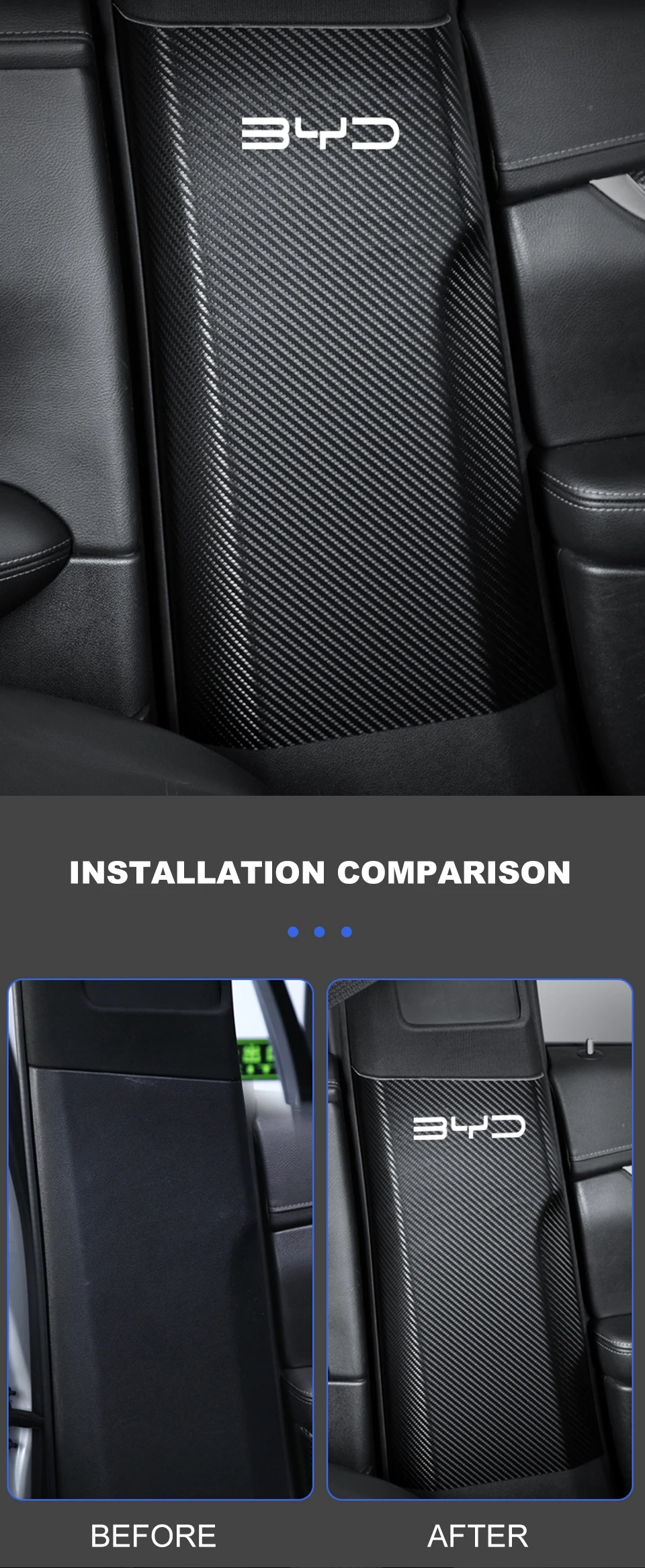 Center Pillar Protection Mat Car B Pillar Anti-kick Anti-scratch Patch Film Seat Belt Anti-scratch Patch For Byd Atto 3