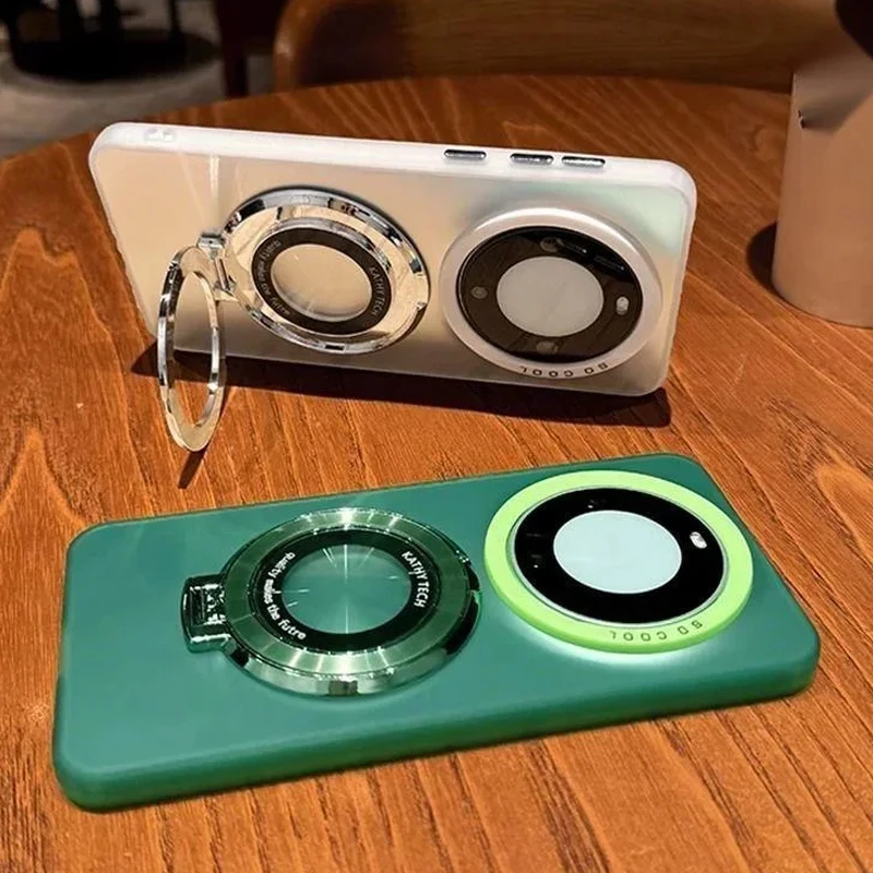 Laser Matte Hard Ring Magnetic Bracket Stand Cover Case