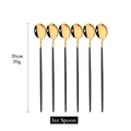 6Pcs Black Gold
