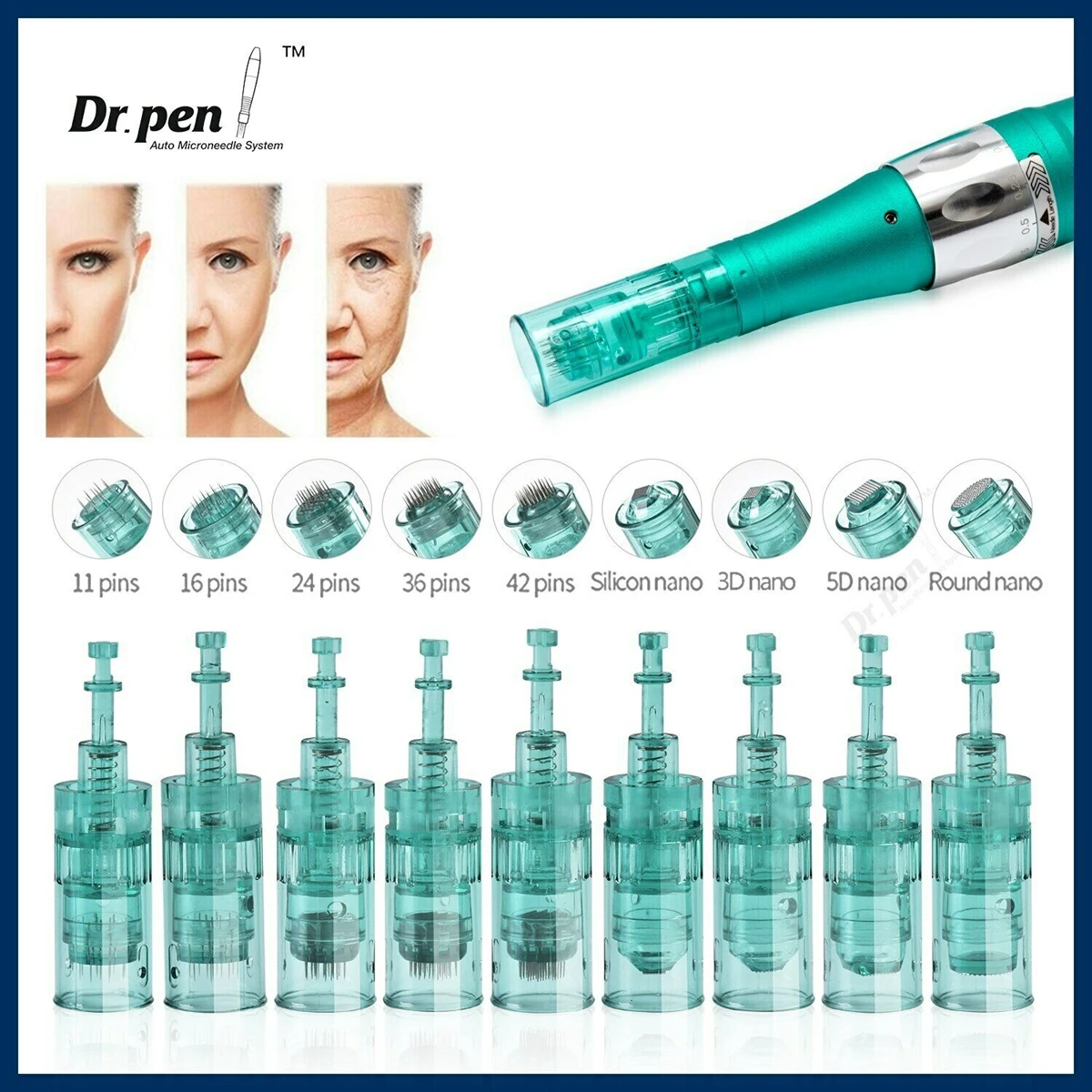 Dr Pen Ultima A6S Cartucce Aghi Microneedling 5 Pezzi Di Ricambio A Baionetta Aghi Monouso 11/16/36/42 Pin Micro-Aghi