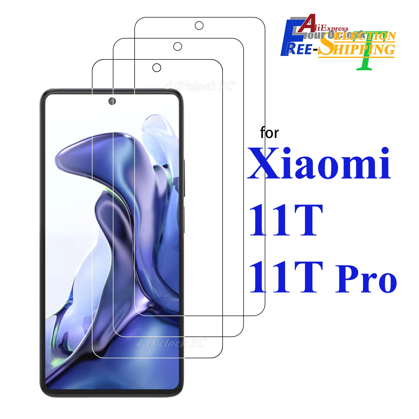 Für XIAOMI 11T Pro 6,67 Zoll Displayschutzfolie aus gehärtetem Glas, Kristallglimmer, 9H HD, klare, transparente Hülle, freundlich, kratzfest