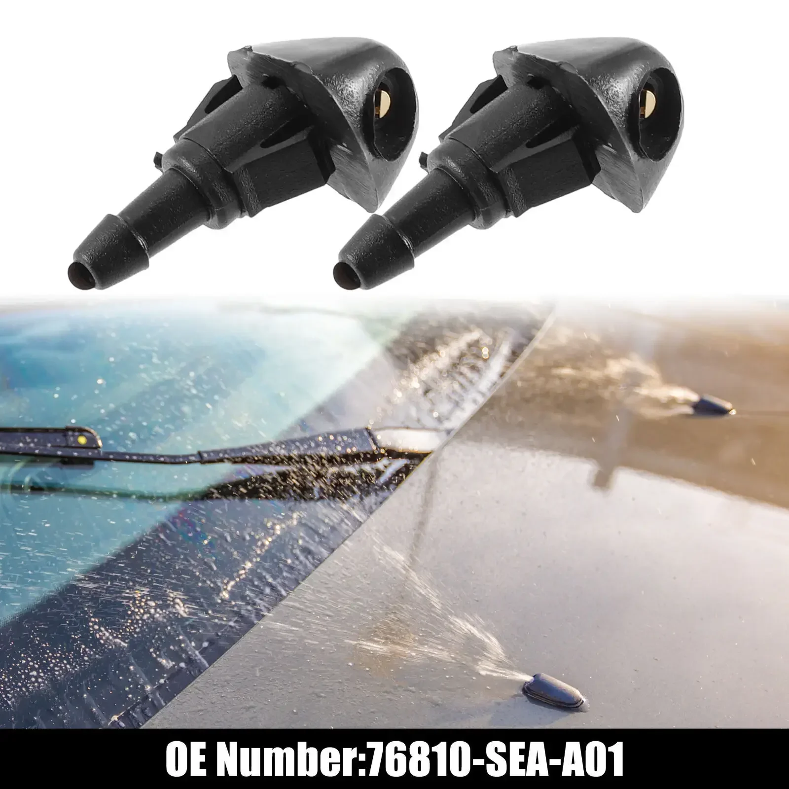 앞 유리 와셔 노즐 제트 스프레이, 혼다 시빅 핏 재즈 CR-V 어코드용 전문 자동차 교체 부품, 2 개