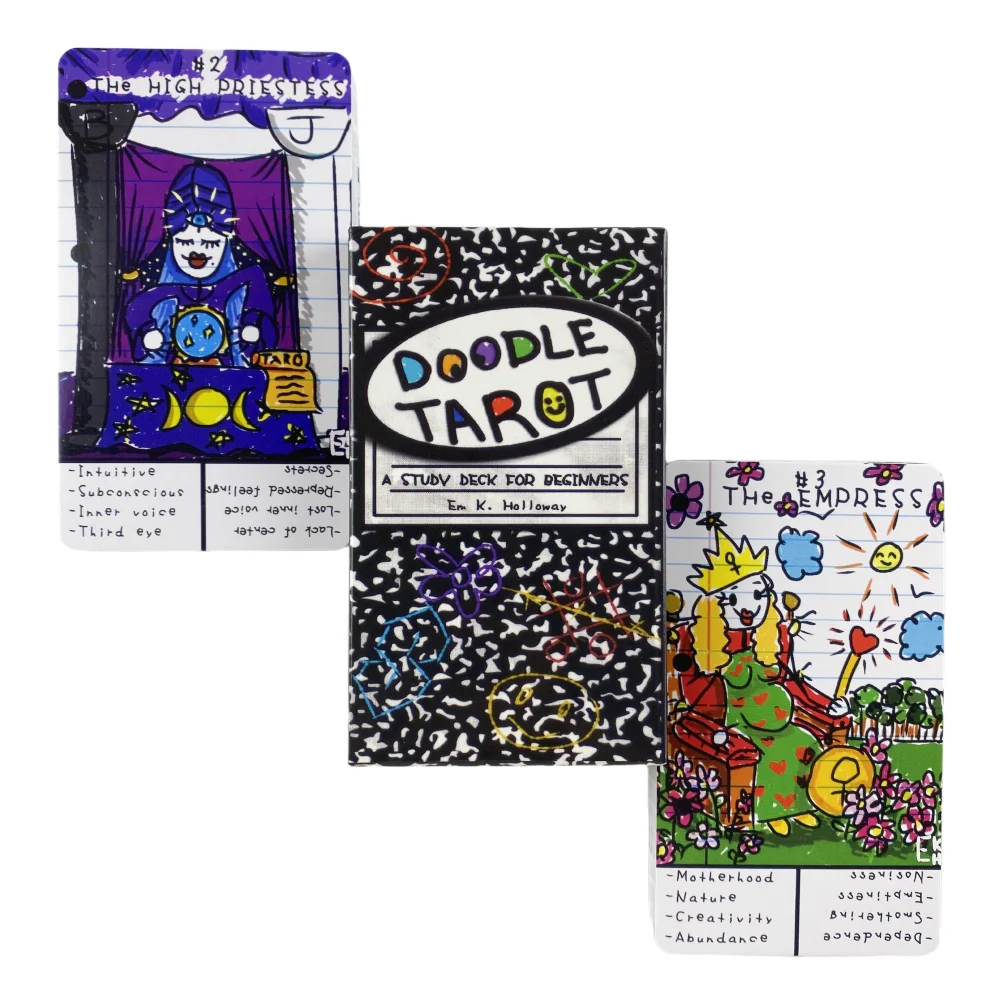 

Doodle Tarot Cards Study Deck For Beginners Divination Version Illustrated Edition Oracle Board Playing Table Games For Party