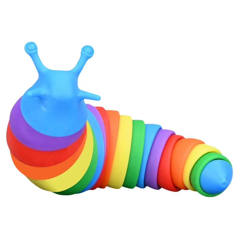 3D Flexible Articulated Slug Snail Toy - Colorful All Ages Anti-Anxiety Sensory Relief Fidget Toy for Children