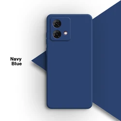Enhanced Silicone Case with Camera Protection - Soft Back Cover Shell for Motorola Moto G85 (Navy Blue)