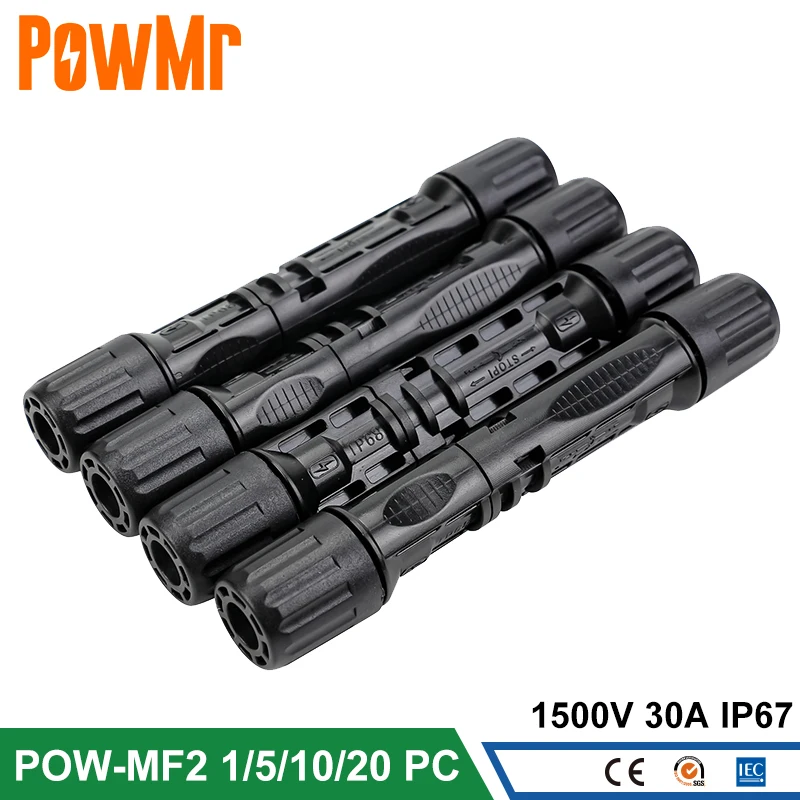 1/5/10/20 Paia Di Connettori Per Pannelli Solari 1500V 30A Terminale In Rame Stagnato Solido Spina Pv Maschio E Femmina Ip67 Impermeabile Spedizione G