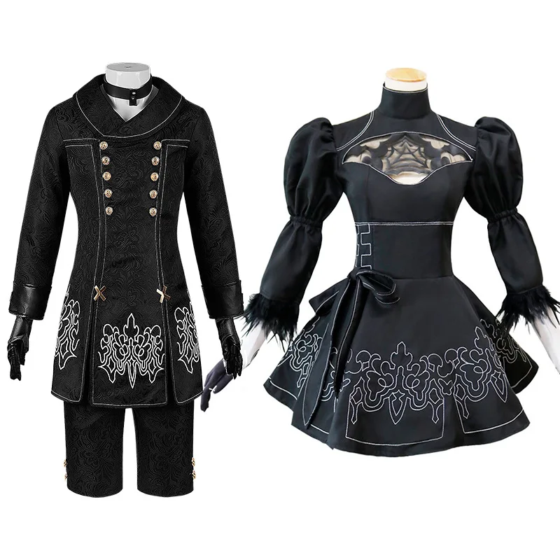 

Automata Yorha 2B Cosplay Suit Anime Women Outfit Disguise Costume Set Fancy Halloween Girls Party Black Dress