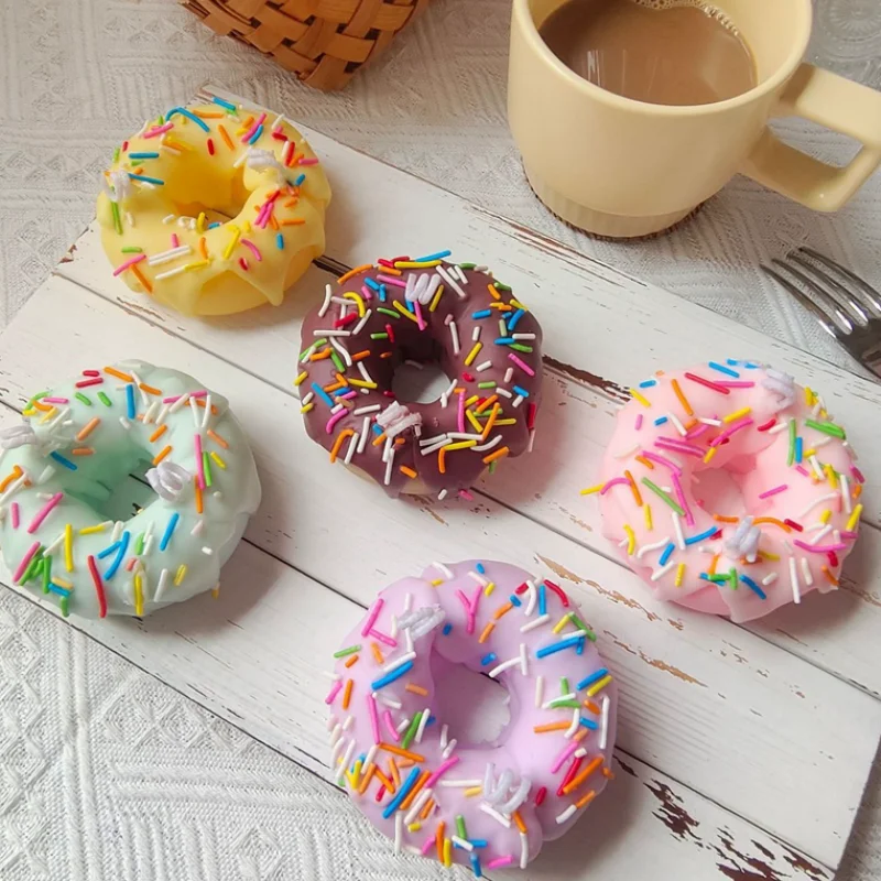 Emulational Doughnut Candle Silicone Mold Fondant Baking Mould Candy Cake Biscuit Making Tools Kitchen Supplies Candle Moulds