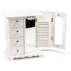 Solid Wood Jewelry Organizer Box with Mirror and Drawer Storage Elegant Butterfly Design Multi-functional Rings and Accessories 2