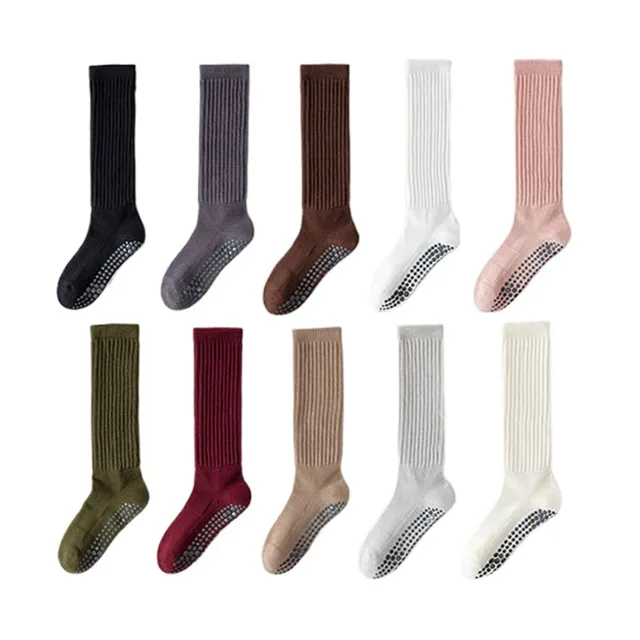 Yoga Socks Cotton Dot Silicone Terry Non-slip Women Pilates Grip Knee-high Slouch Socks 6