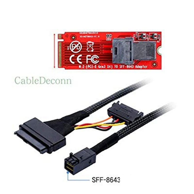  12G ̴ SAS HD-U.2/SFF-8643-SFF-8639 ̺, 15  SATA   ġ, U.2 SSD , 0.5M