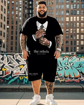 Abito da uomo taglia grande S-9XL - T-shirt e pantaloncini personalizzati a maniche corte Pantaloni da completo in due pezzi 1