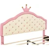 Full Size Bed Frame with CrownTufted Headboard, No Box Spring Needed, Upholstered Princess Bed Frame 6
