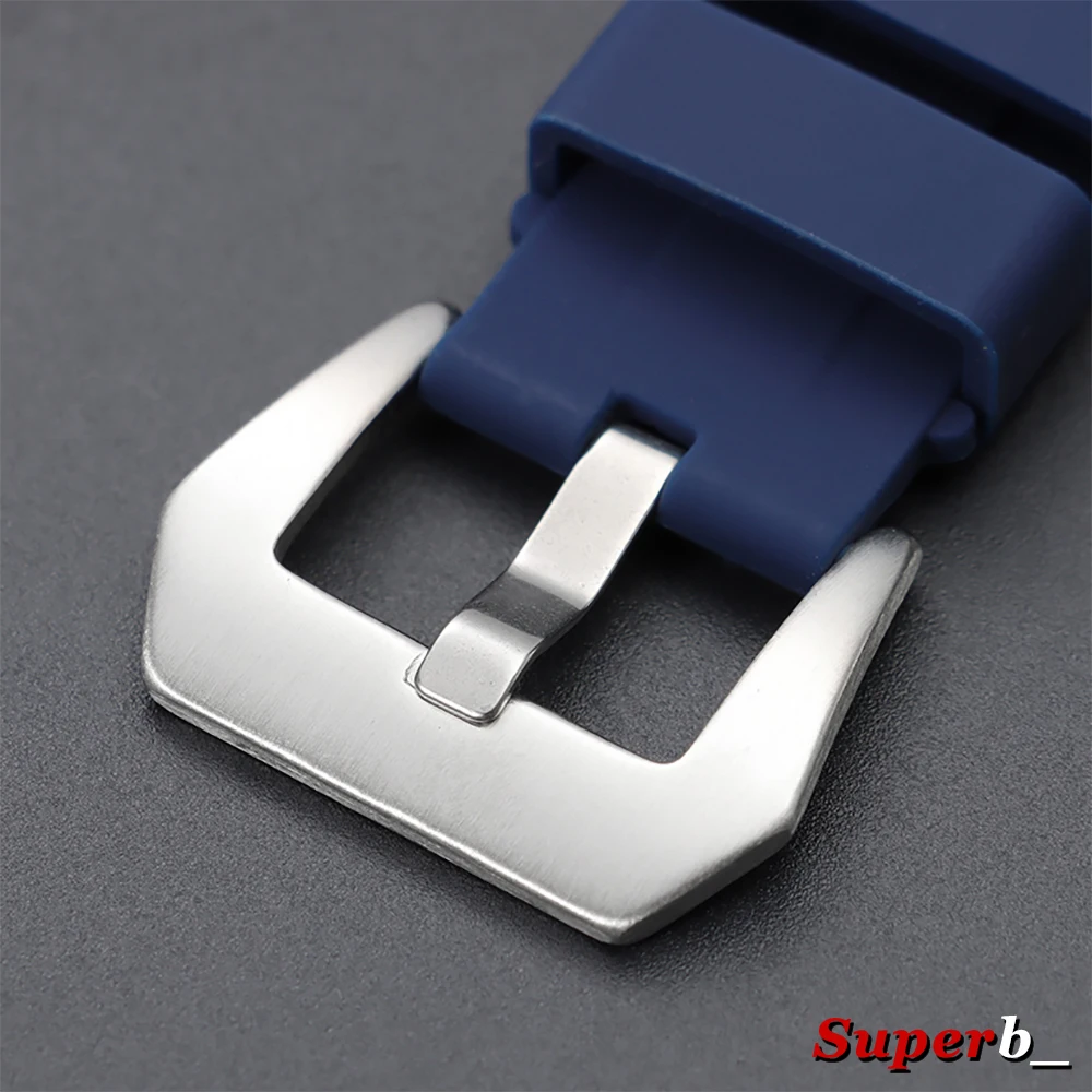 Premium Stitching Sports Silicone Watch Bands - Soft, Comfortable Rubber Strap in Blue, Black, and Brown