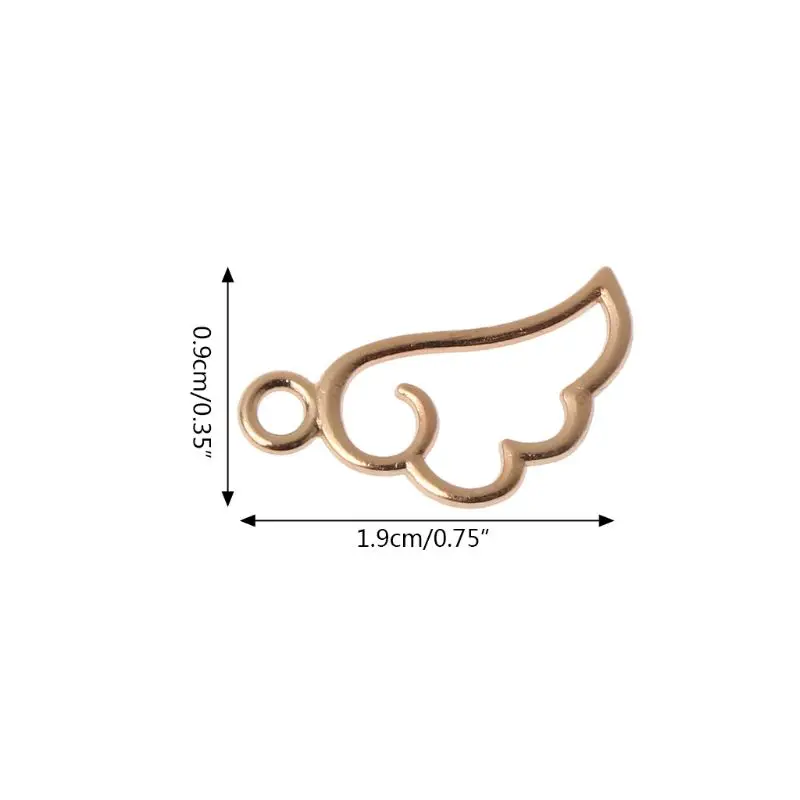 

10 Pcs Exquisite Angel Wing Frame Pendant Metal Frame Charm with Loop Epoxy Resin Supplies Alloy Open Back Bezel Pendant 37JB