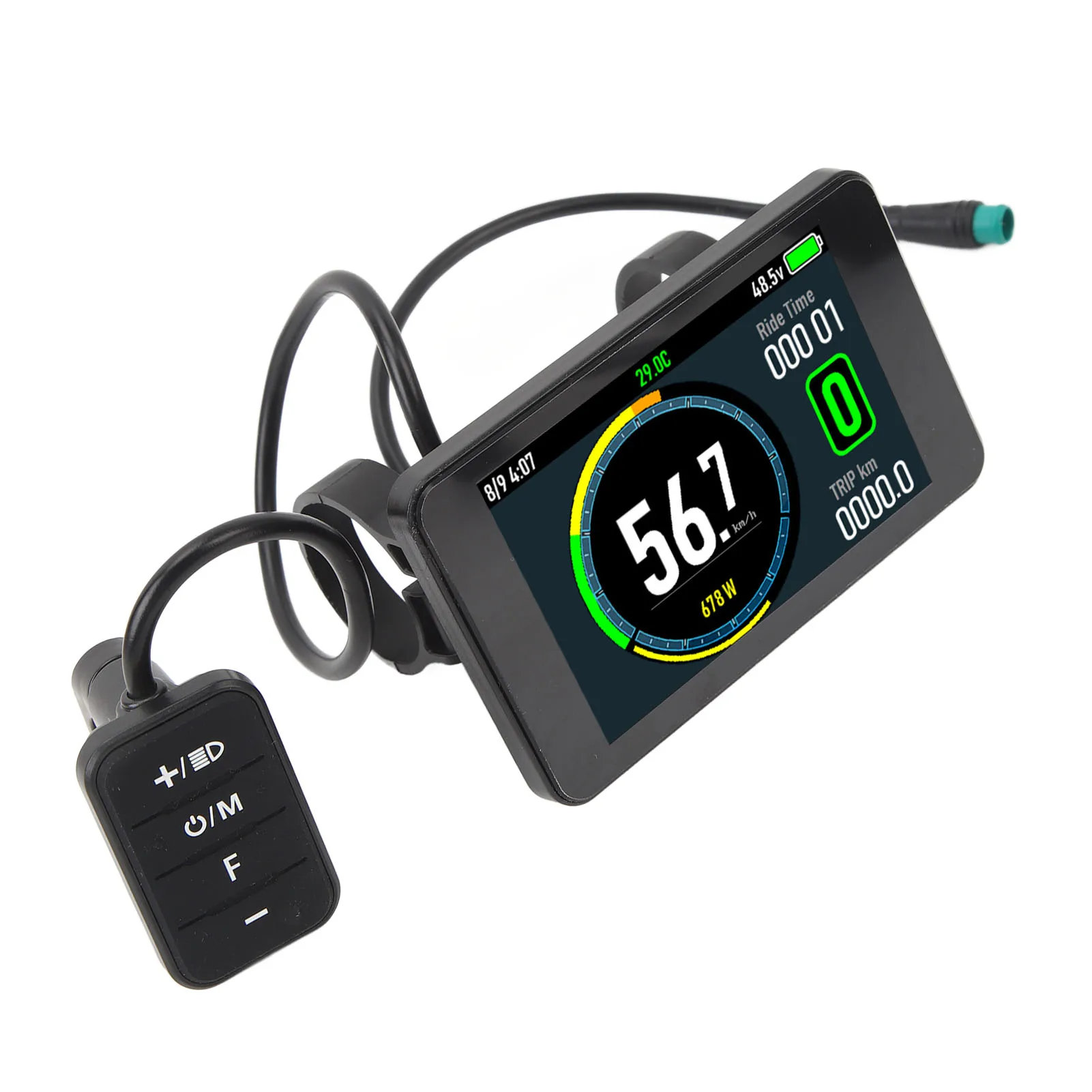 Écran LCD Couleur Pour Trottinette/e-bike - Prise SM/WP - Neuf Avec Câbles - Noir