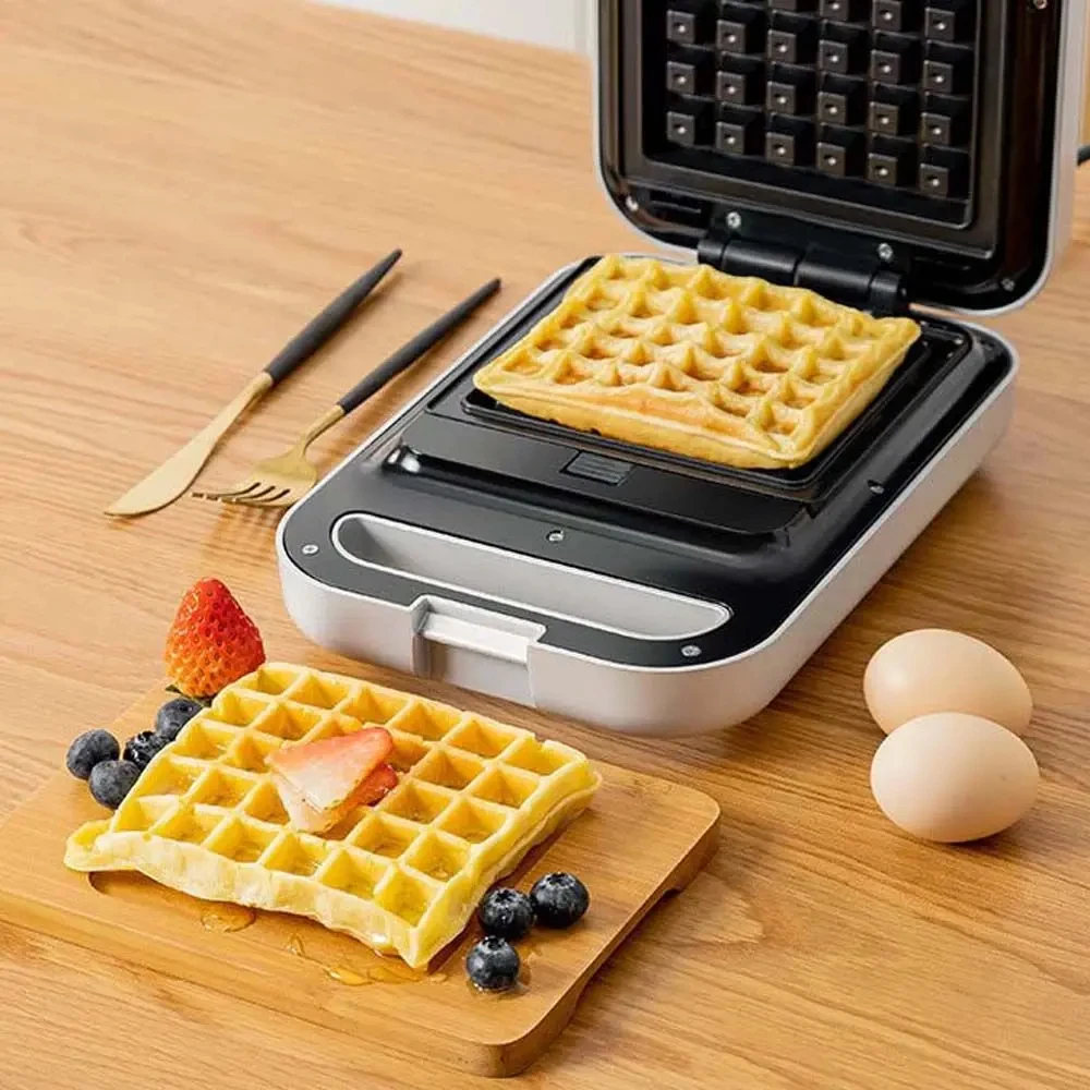 Electric Sandwich Maker Automatic Waffle Machine Breakfast Maker Bread Toaster Pancake Egg Cake Oven Non-Stick Coating 110V/220V