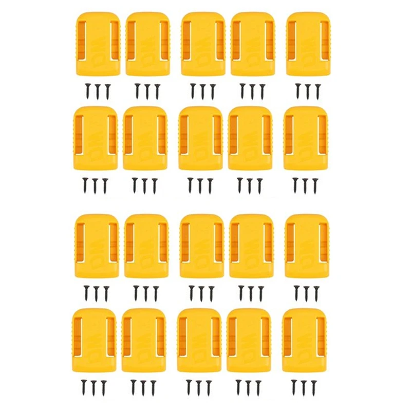 

20Packs Battery Holders For Dewalt 20V Mount Dock Fit For 20V 60V MAX Yellow (No Battery)