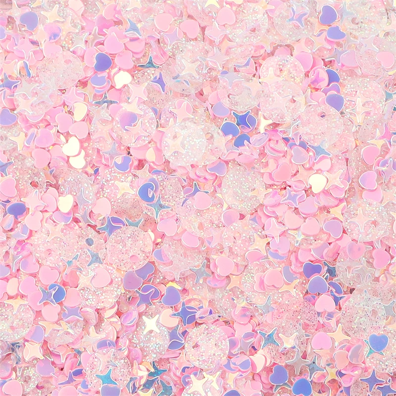 20g Sequin Glitter 3-6mm Mix Star Heart Dot Colorful Loose Sequins for DIY Shaker Card Nail Art Scrapbook Decor Makeup Confetti