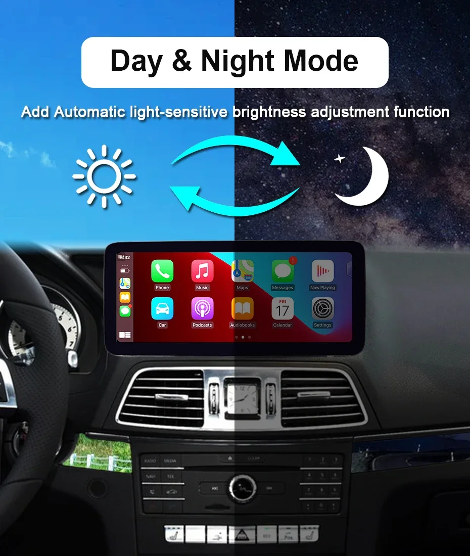 Android Auto Carplay 12,5-Zoll-Bildschirm Linux Autoradio Stereo GPS für Benz E-Klasse W212 S212 C207 W207 A207 E200 E230 E260 2009-2016 – Detail 17