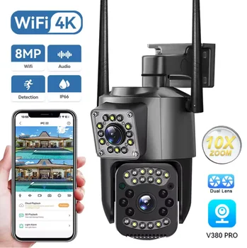 CCTV Security Protection 4K 8MP Dual Lens WiFi IP Camera Night Vision Ai Human Detect PTZ Outdoor Video Wireless Camara 1