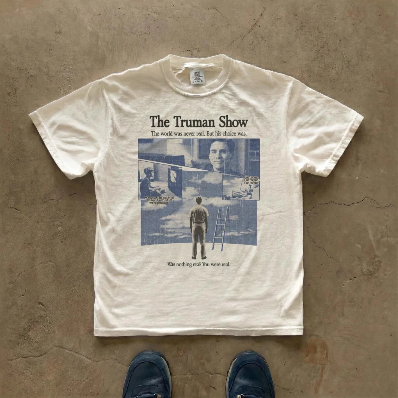 The Truman Show T-Shirt, Filmplakat-Grafik-T-Shirt, Vintage Y2K-T-Shirt, Grafik-T-Shirt, Herren-T-Shirts für den Sommer, Unisex