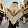 140cm Arabian Theme Shemagh Hijab Scarf Comfortable Desert Shawl Headwrap For Arab Men Everyday Wear Headcover Hat