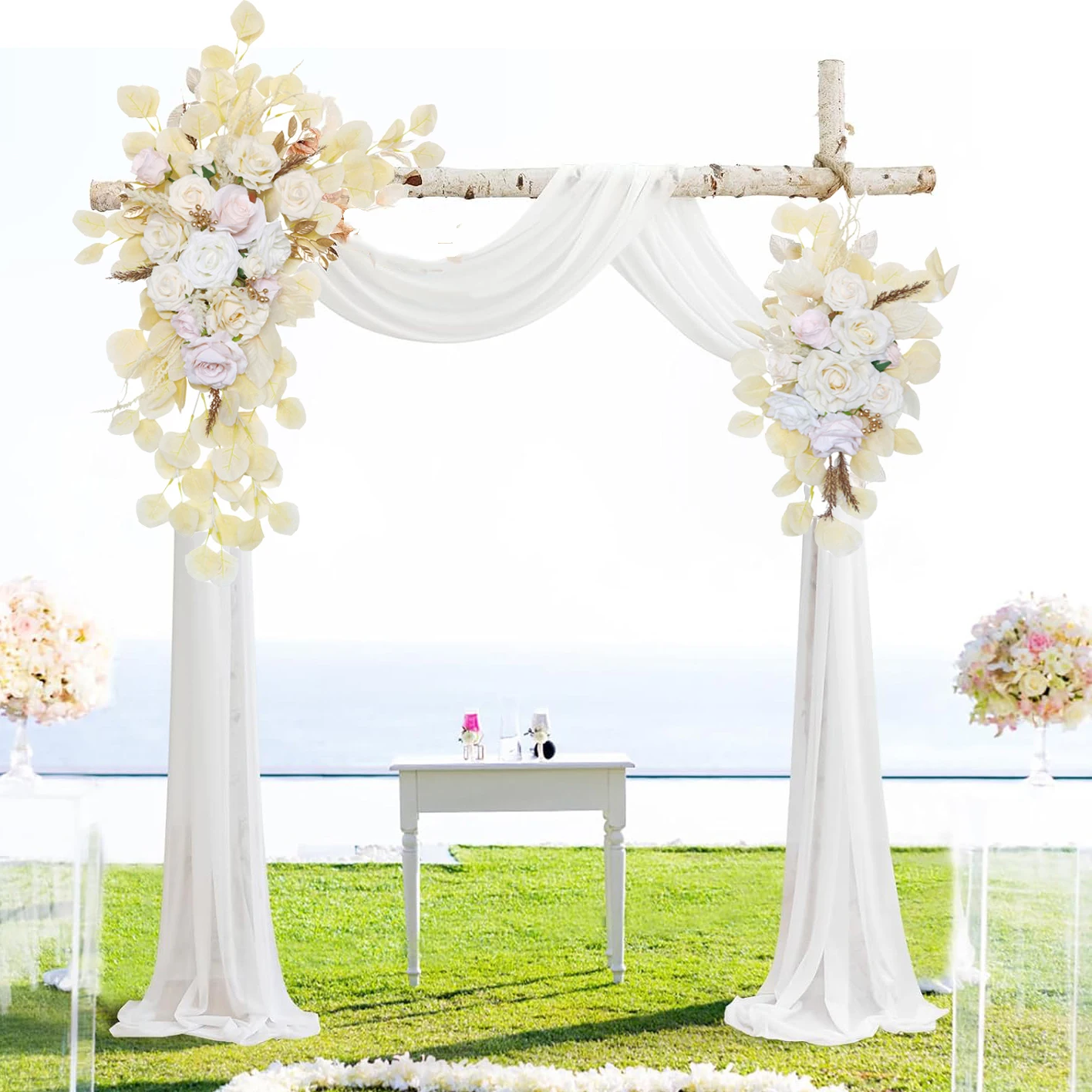 Artificial Arch Flowers and Drapes 2
