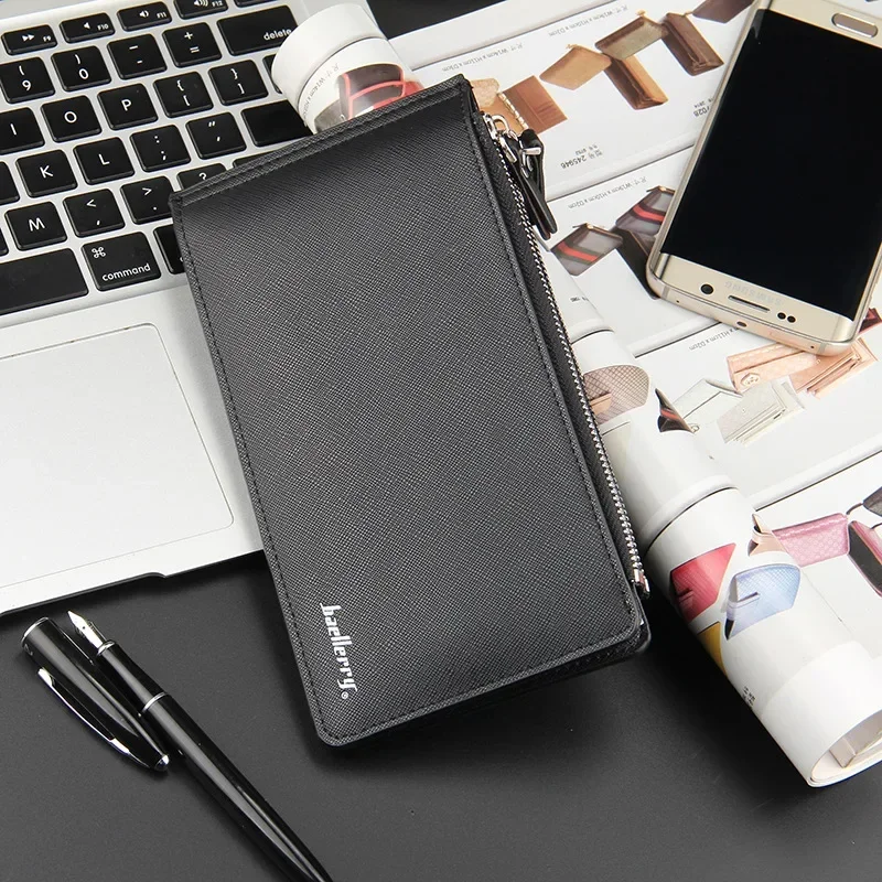 Leather Wallet Large Capacity 16 Slots Men Bifold Money Purse Fashion Male Cash Coin Pocket