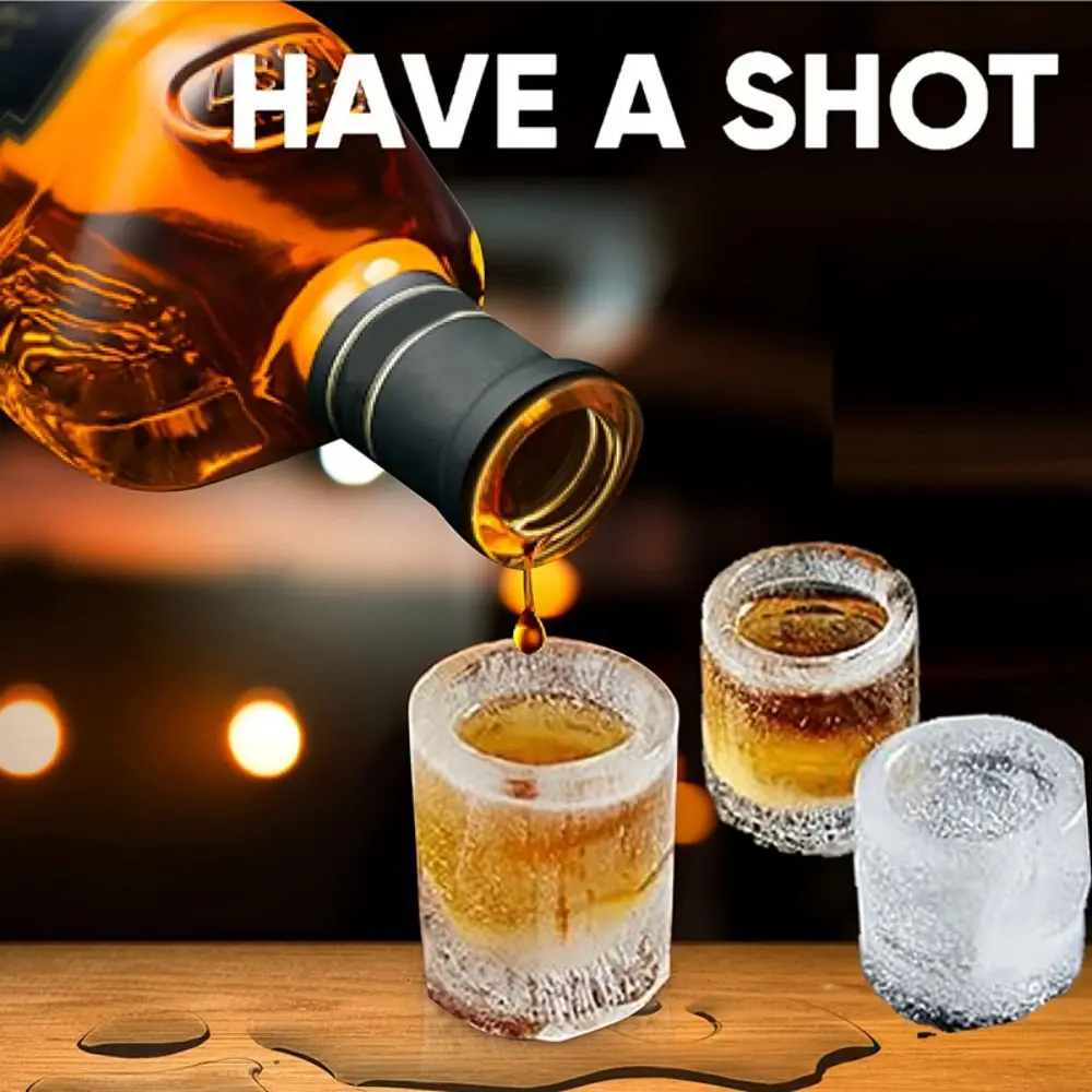 Silicone Ice Cube Mold 4 Cup Shape Tray Make Shot Glass Summer Bar Party Frozen Whiskey Beer Cocktail Cold Drinking Kitchen Tool