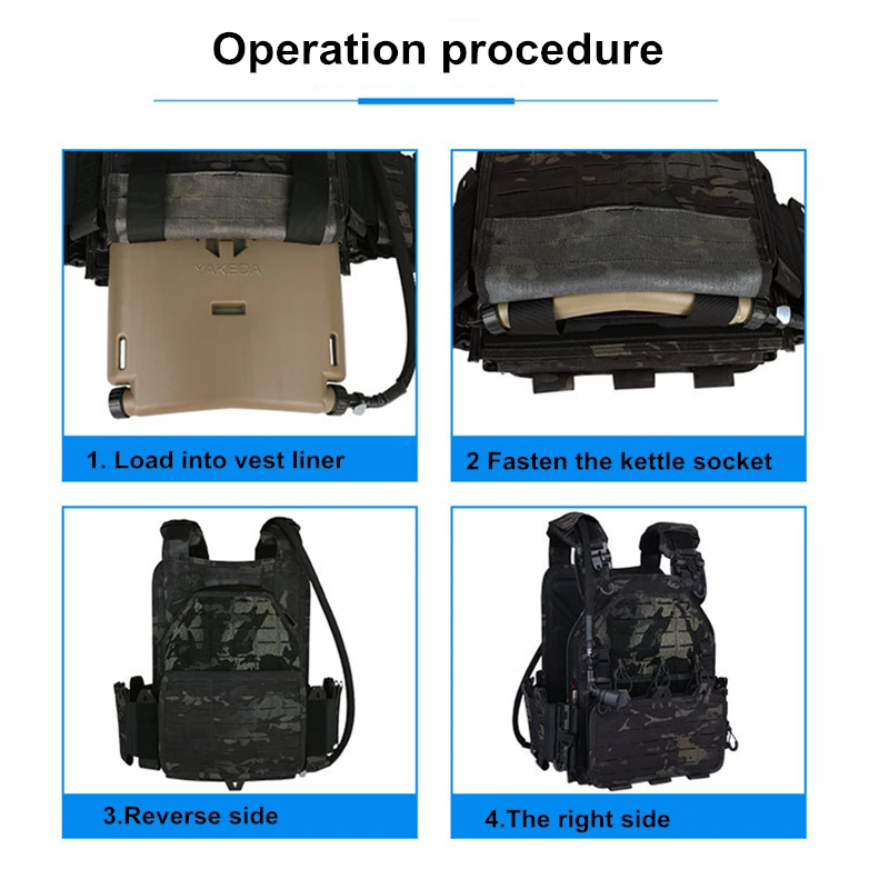Water Bag Board Yakeda Water Bag Insert Board 1.75L Hunting Vest Inner Liner PE 5-level Outdoor Protection Water Bag Board Chest Rig