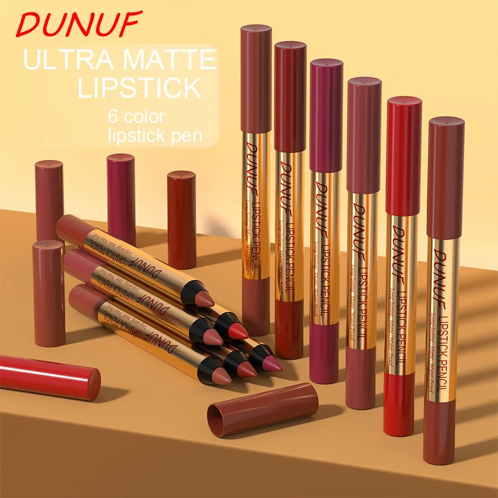 Ultra Matte Lipstick Crayon Lip Liner Pencil Silky Smooth Velvet Lip Outline Contour Non Stick Lasting Waterproof Plump Pen