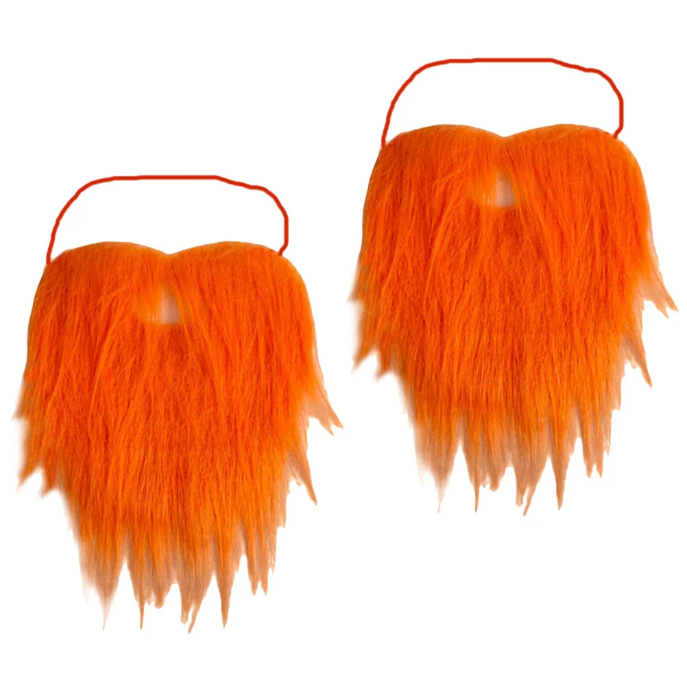 

2 Pcs Prom Party Beard Cosplay Dancing Fake Mustache Suit Clothing for Props Decorative Flannel and Costume Creative Man