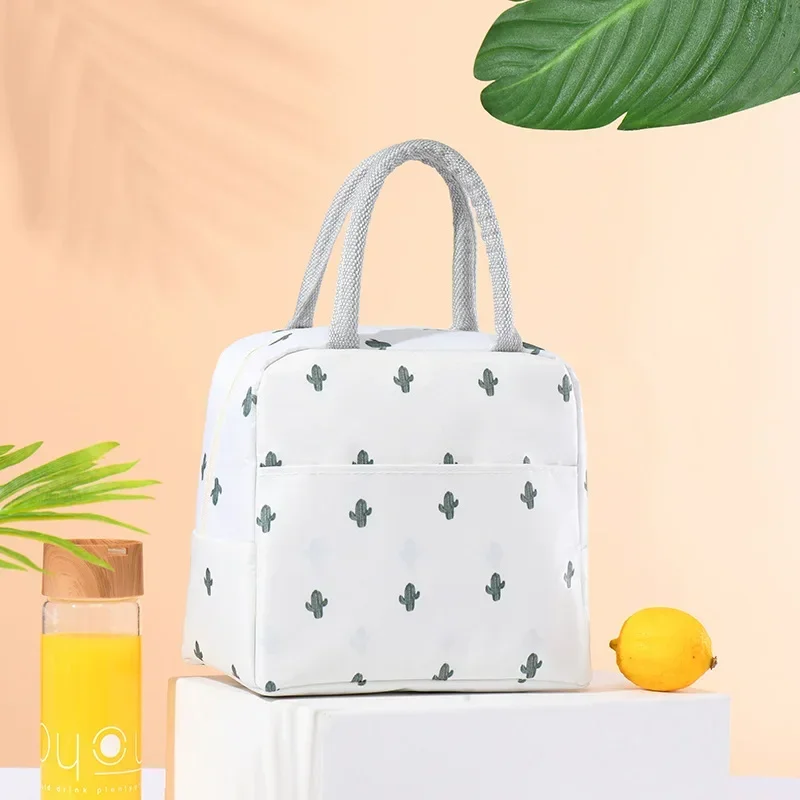 Portable Picnic Lunch Bag Thermal Insulated Lunch Box Tote Cooler Handbag For Women Convenient Box Food Bags