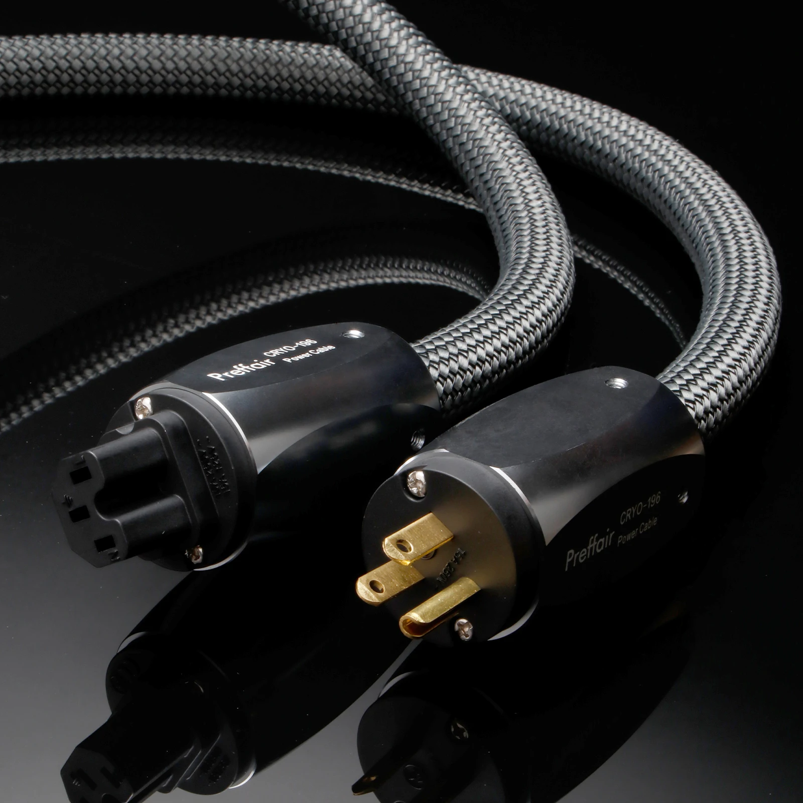 Preffair D503 Hifi-Stromkabel OFC Reinkupfer Schuko EU/AU/US/UK+IEC C15 AC vergoldeter Netzstecker Audio-Verstärker-Stromkabel – Detail 6