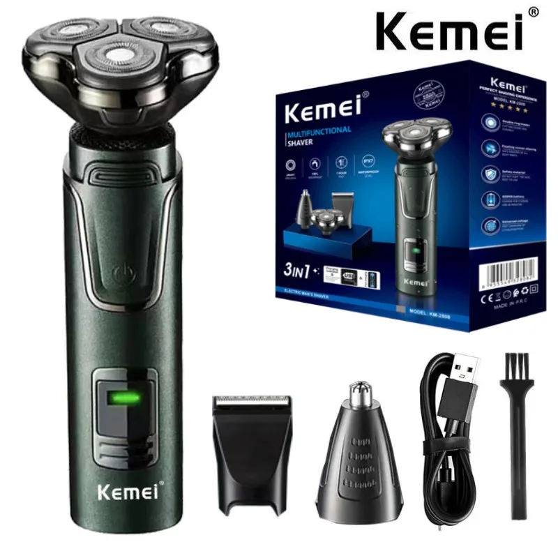 

3 в 1, машинка для бритья Keimei IPX7