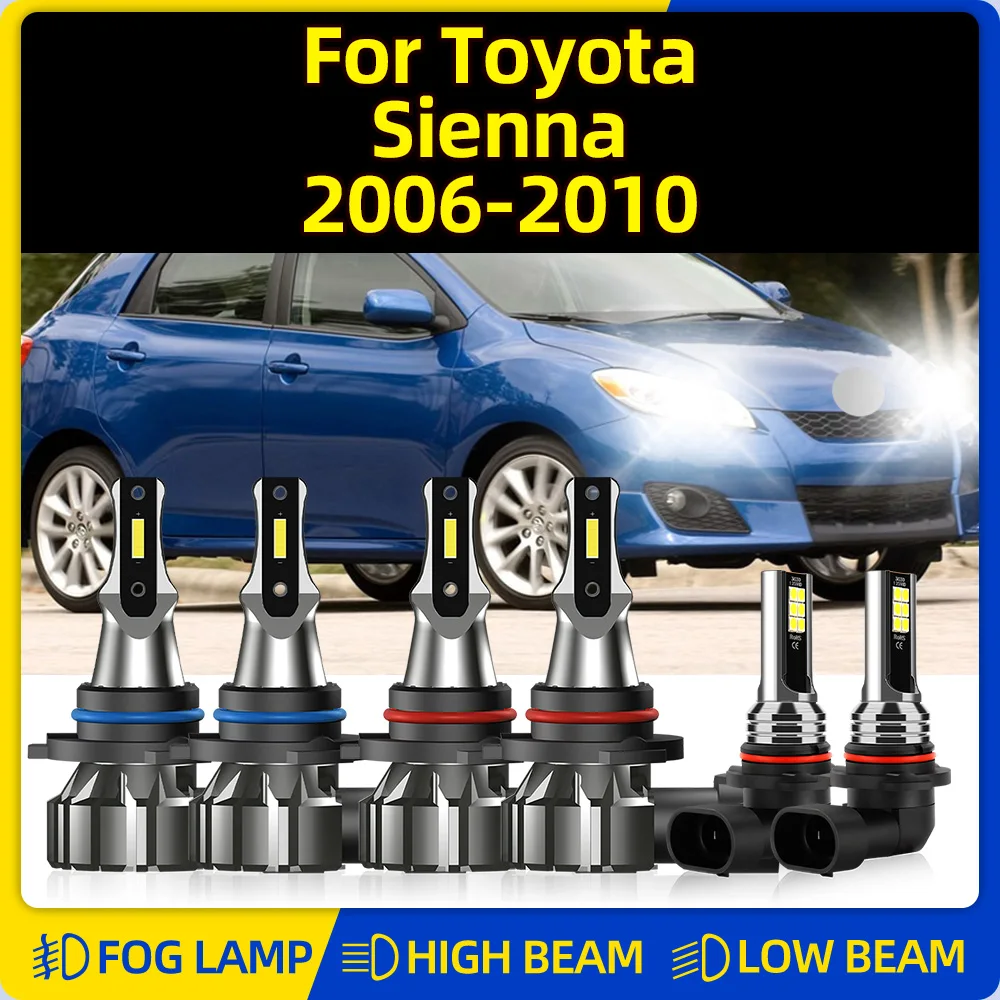 

60000LM Super Bright Canbus LED Headlight Bulbs 12V Turbo Auto Fog Lamps 6000K For Toyota Sienna 2006 2007 2008 2009 2010