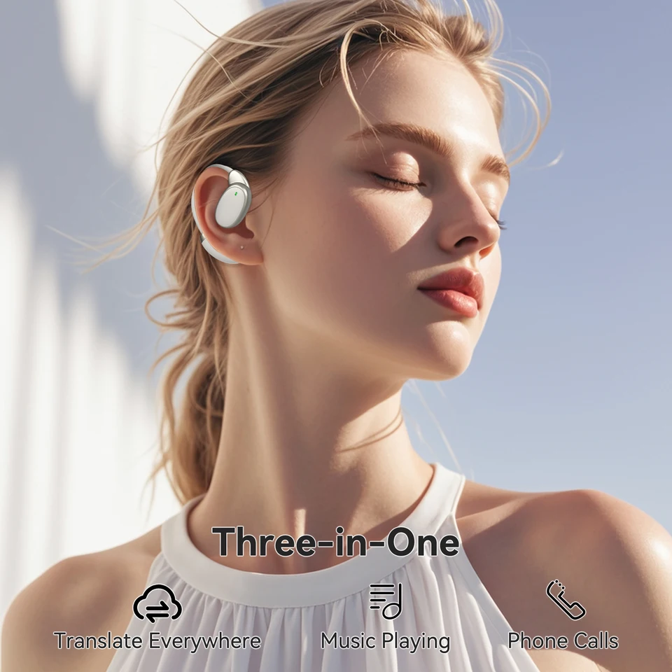 VTrans AI Earphone V18ワイヤレスイヤホン V18-LanguageのBTトランスレーターイヤホン,150の言語,高精度