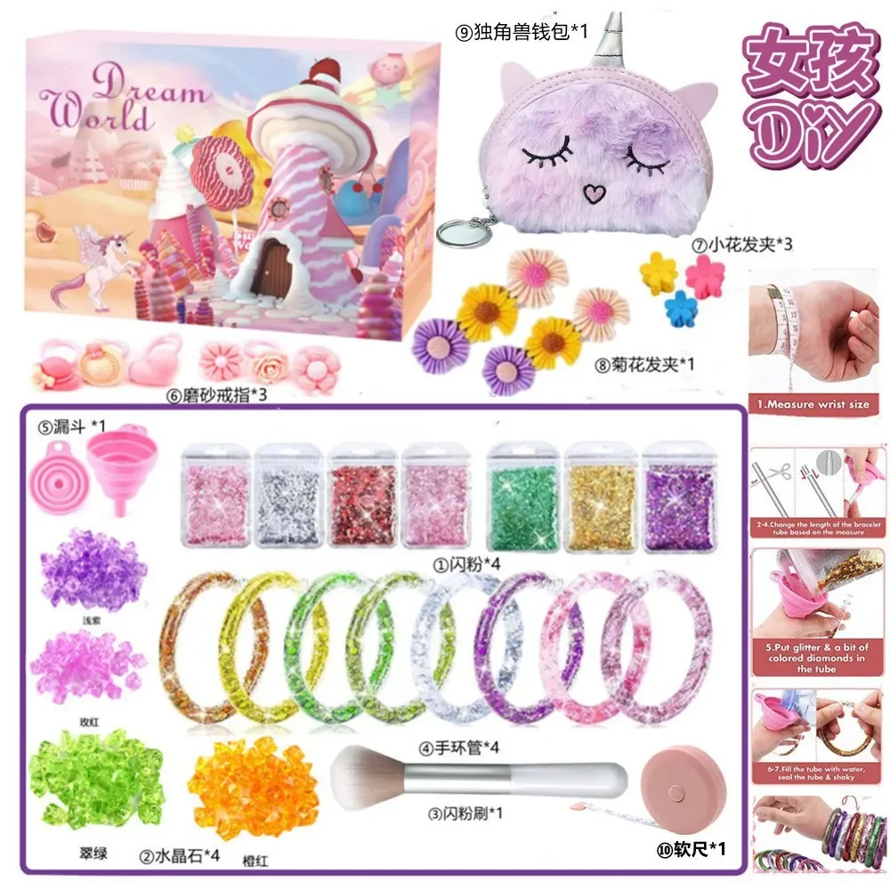 Christmas Countdown Calendar Christmas Advent Calendar Kids Makeup Christmas Advent Calendar Box 24days Countdown Calendar Jewelry Gift Box Toys for Girls Kids Xmas Gift