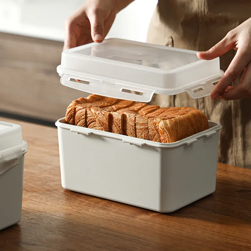 SHIMOYAMA Toast Box Sealed Refrigerator Fresh Keeping Crisper Sandwich Box with Lid Plastic Vegetable Fruit Storage Container 3