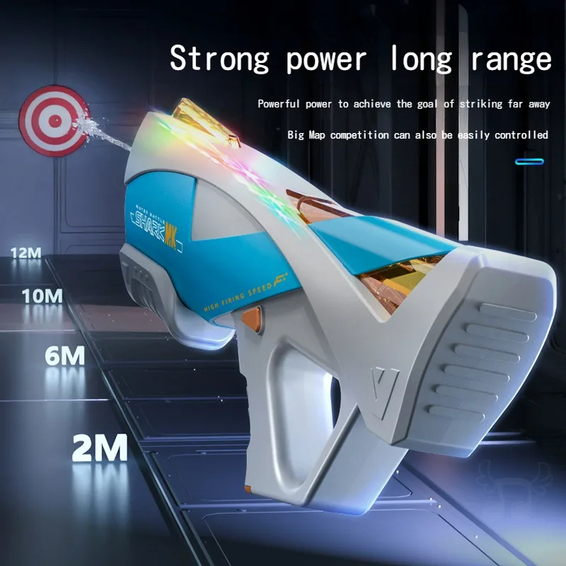 LED Marquee Electric Water Gun for Kids Full Automatic Absorb Water High Powerful Watergun Summer Outdoor Pool Children Gun Toys 4