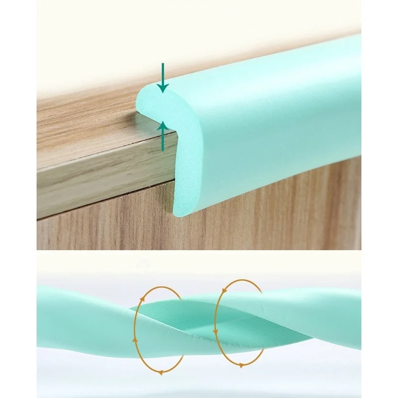 2M U Shape Extra Thick Baby Safety Furniture Table Protector Edge Corner Desk Cover Protective Tape Foam Corners Bumper Guard